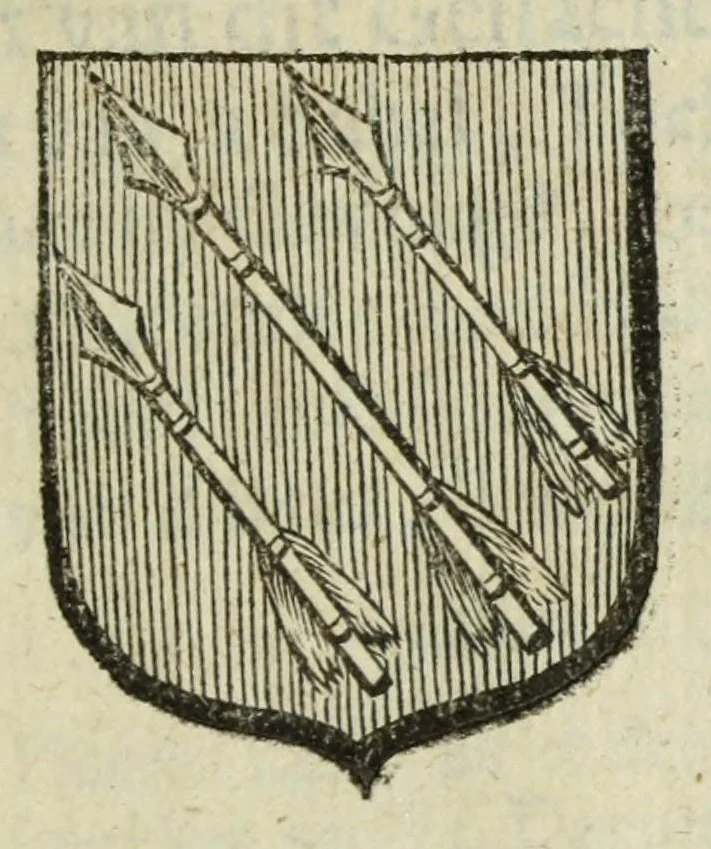 An illustration from Beschryvinge der stad Dordrecht : vervatende haar begin, opkomst, toeneming, en verdere stant ... Als mede een verzamelinge van eenige geslachtboomen, der adelijke, aal-oude, en aanzienlijke heeren-geslachten, van, en in, Dordrecht, enz. ..., 1677, leaf 541