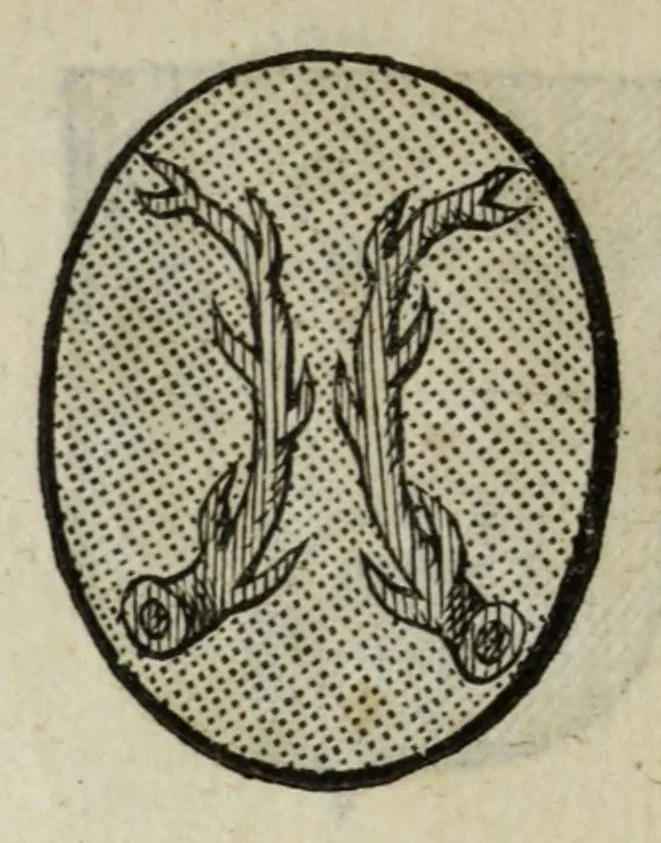 An illustration from Beschryvinge der stad Dordrecht : vervatende haar begin, opkomst, toeneming, en verdere stant ... Als mede een verzamelinge van eenige geslachtboomen, der adelijke, aal-oude, en aanzienlijke heeren-geslachten, van, en in, Dordrecht, enz. ..., 1677, leaf 636