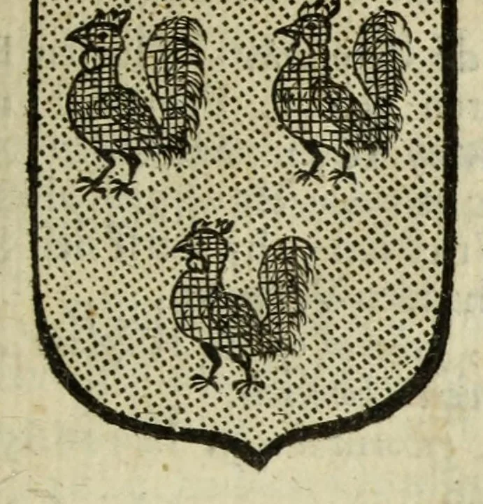 An illustration from Beschryvinge der stad Dordrecht : vervatende haar begin, opkomst, toeneming, en verdere stant ... Als mede een verzamelinge van eenige geslachtboomen, der adelijke, aal-oude, en aanzienlijke heeren-geslachten, van, en in, Dordrecht, enz. ..., 1677, leaf 645