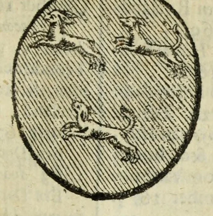 An illustration from Beschryvinge der stad Dordrecht : vervatende haar begin, opkomst, toeneming, en verdere stant ... Als mede een verzamelinge van eenige geslachtboomen, der adelijke, aal-oude, en aanzienlijke heeren-geslachten, van, en in, Dordrecht, enz. ..., 1677, leaf 645