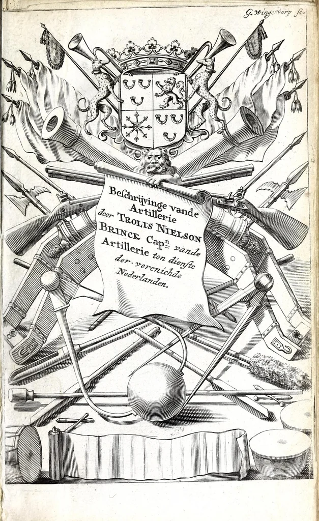 An illustration from Beschryvinge van de artillerye : leerende in 't korte alle 't geene dat tot de beginselen en fondamenten van nooden is ... in ordre gestelt en met figuren versien, en seer klaer en kort beschreven voor alle lief-hebbers, 1681, leaf 7