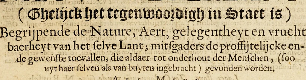 An illustration from Beschryvinge van Nieuvv-Nederlant, : (ghelijck het tegenwoordigh in staet is) begrijpende de nature, aert, gelegentheyt en vrucht-baerheyt van het selve lant; mitsgaders de proffijtelijcke ende gewenste toevallen, die aldaer tot onderhout der menschen, (soo uyt haer selven als van buyten ingebracht) gevonden worden. Als mede de maniere en onghemeyne eygenschappen vande wilden ofte naturellen vanden lande. Ende een bysonder verhael vanden wonderlijcken aert ende het weesen der bevers, daer noch by gevoeght is een discours over de gelegentheyt van Nieuw Nederlandt, tusschen een Nederlandts patriot, ende een Nieuw Nederlander., 1655, leaf 7