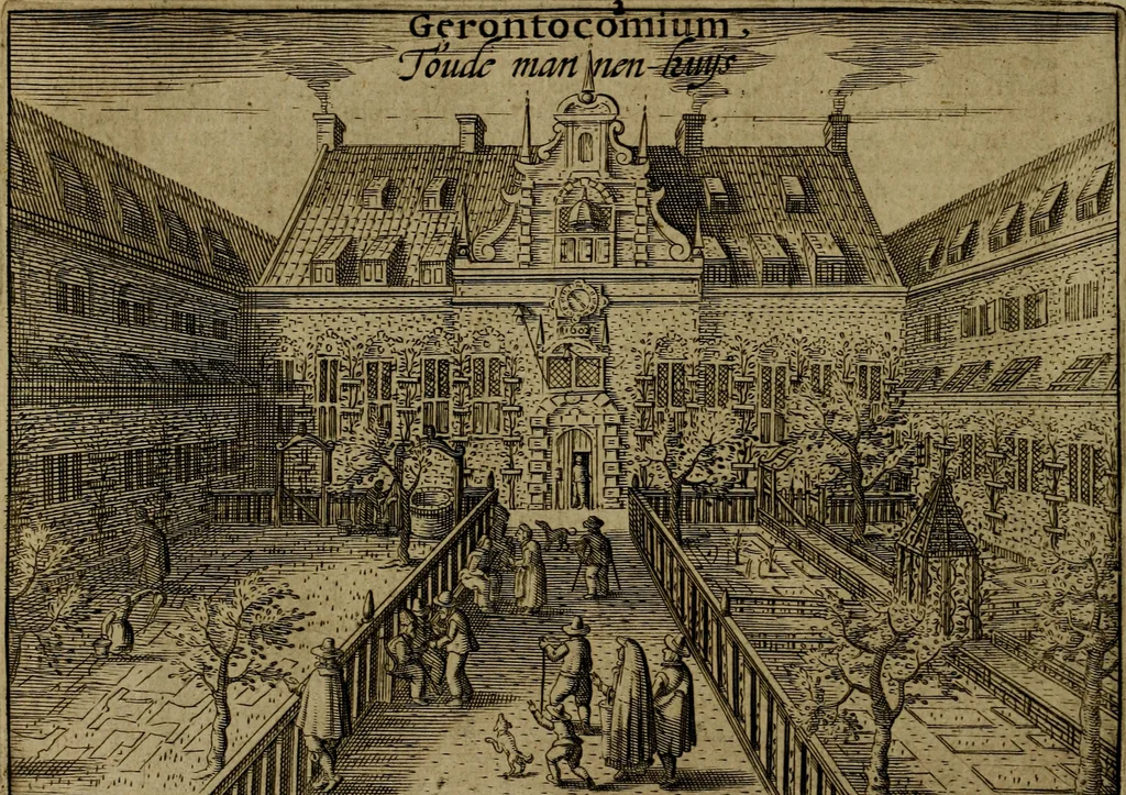 An illustration from Historische beschryvinghe der seer wijt beroemde Coop-stadt Amsterdam : waer inne benevens de eerste beginselen ende opcomsten der stadt, verscheyde privilgien ordonnantien, ende andere ghedenckweerdinghe gheschiedenissen met het ghene de nieuwe vergrootinghen der stadt, als oock de handel ende verre reysen ende de politie betreffende is, tot desen teghenwoordinghen tijt, nae her vervolch der jaeren, verhaelt werdt, 1614, leaf 135