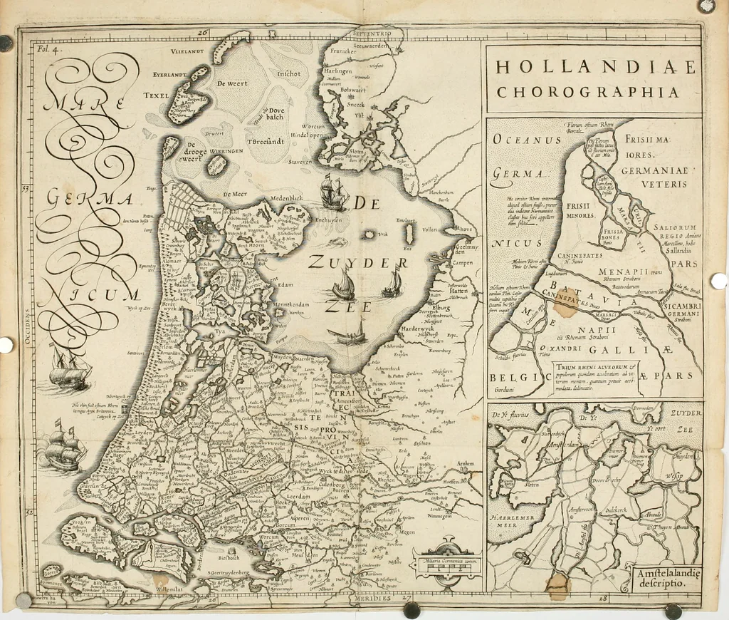 An illustration from Historische beschryvinghe der seer wijt beroemde Coop-stadt Amsterdam : waer inne benevens de eerste beginselen ende opcomsten der stadt, verscheyde privilgien ordonnantien, ende andere ghedenckweerdinghe gheschiedenissen met het ghene de nieuwe vergrootinghen der stadt, als oock de handel ende verre reysen ende de politie betreffende is, tot desen teghenwoordinghen tijt, nae her vervolch der jaeren, verhaelt werdt, 1614, leaf 15