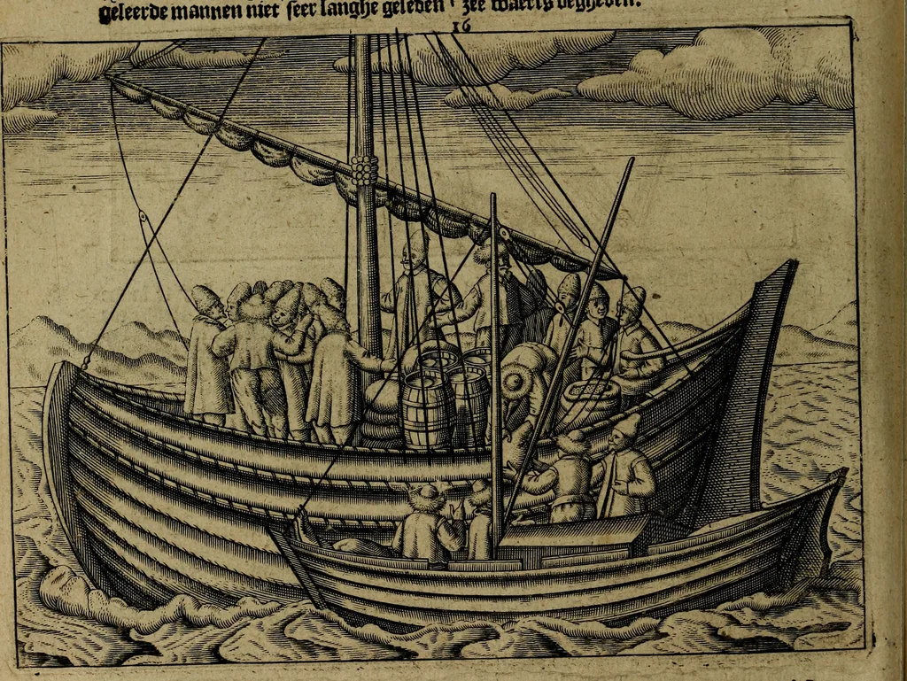 An illustration from Historische beschryvinghe der seer wijt beroemde Coop-stadt Amsterdam : waer inne benevens de eerste beginselen ende opcomsten der stadt, verscheyde privilgien ordonnantien, ende andere ghedenckweerdinghe gheschiedenissen met het ghene de nieuwe vergrootinghen der stadt, als oock de handel ende verre reysen ende de politie betreffende is, tot desen teghenwoordinghen tijt, nae her vervolch der jaeren, verhaelt werdt, 1614, leaf 193