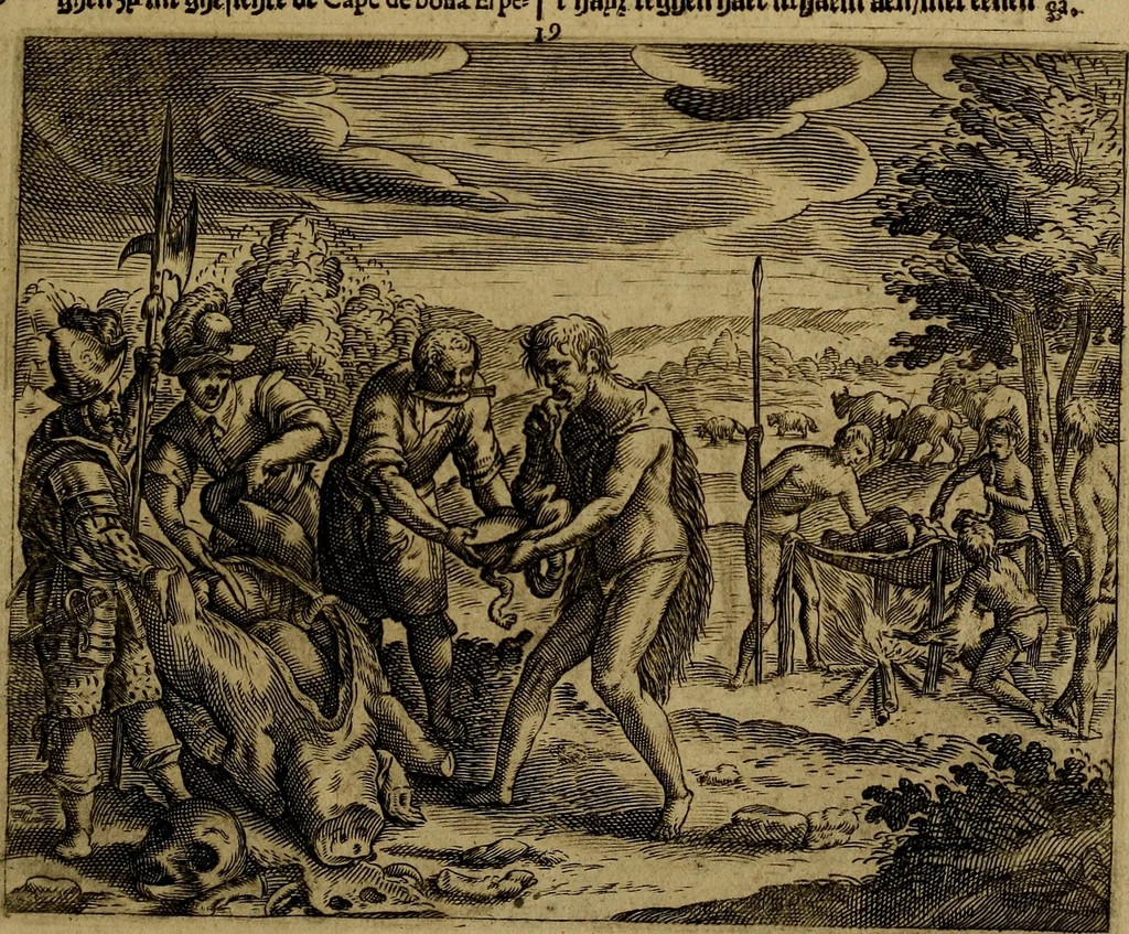 An illustration from Historische beschryvinghe der seer wijt beroemde Coop-stadt Amsterdam : waer inne benevens de eerste beginselen ende opcomsten der stadt, verscheyde privilgien ordonnantien, ende andere ghedenckweerdinghe gheschiedenissen met het ghene de nieuwe vergrootinghen der stadt, als oock de handel ende verre reysen ende de politie betreffende is, tot desen teghenwoordinghen tijt, nae her vervolch der jaeren, verhaelt werdt, 1614, leaf 200