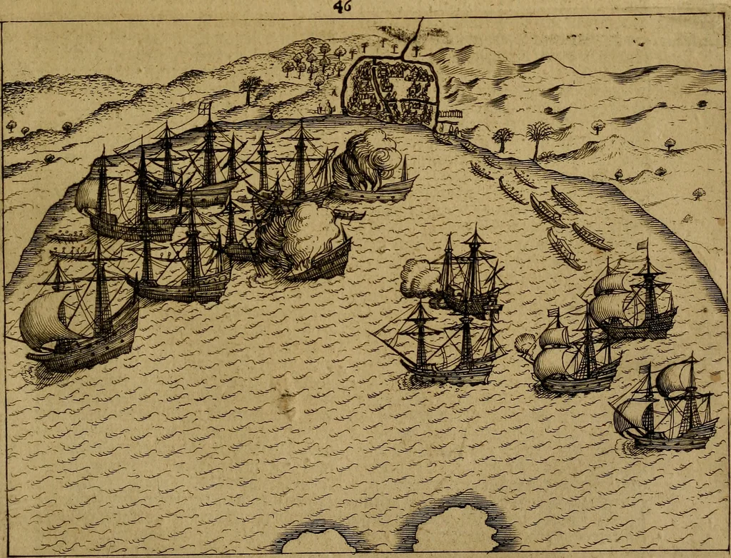 An illustration from Historische beschryvinghe der seer wijt beroemde Coop-stadt Amsterdam : waer inne benevens de eerste beginselen ende opcomsten der stadt, verscheyde privilgien ordonnantien, ende andere ghedenckweerdinghe gheschiedenissen met het ghene de nieuwe vergrootinghen der stadt, als oock de handel ende verre reysen ende de politie betreffende is, tot desen teghenwoordinghen tijt, nae her vervolch der jaeren, verhaelt werdt, 1614, leaf 270