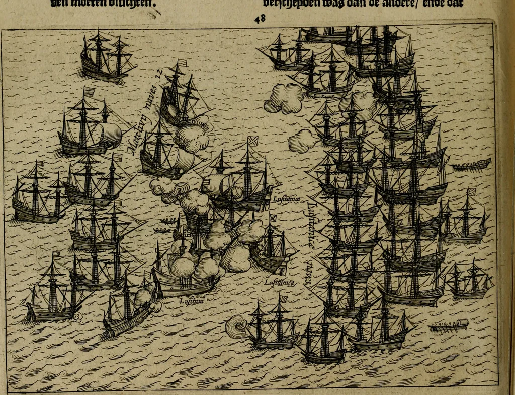 An illustration from Historische beschryvinghe der seer wijt beroemde Coop-stadt Amsterdam : waer inne benevens de eerste beginselen ende opcomsten der stadt, verscheyde privilgien ordonnantien, ende andere ghedenckweerdinghe gheschiedenissen met het ghene de nieuwe vergrootinghen der stadt, als oock de handel ende verre reysen ende de politie betreffende is, tot desen teghenwoordinghen tijt, nae her vervolch der jaeren, verhaelt werdt, 1614, leaf 281