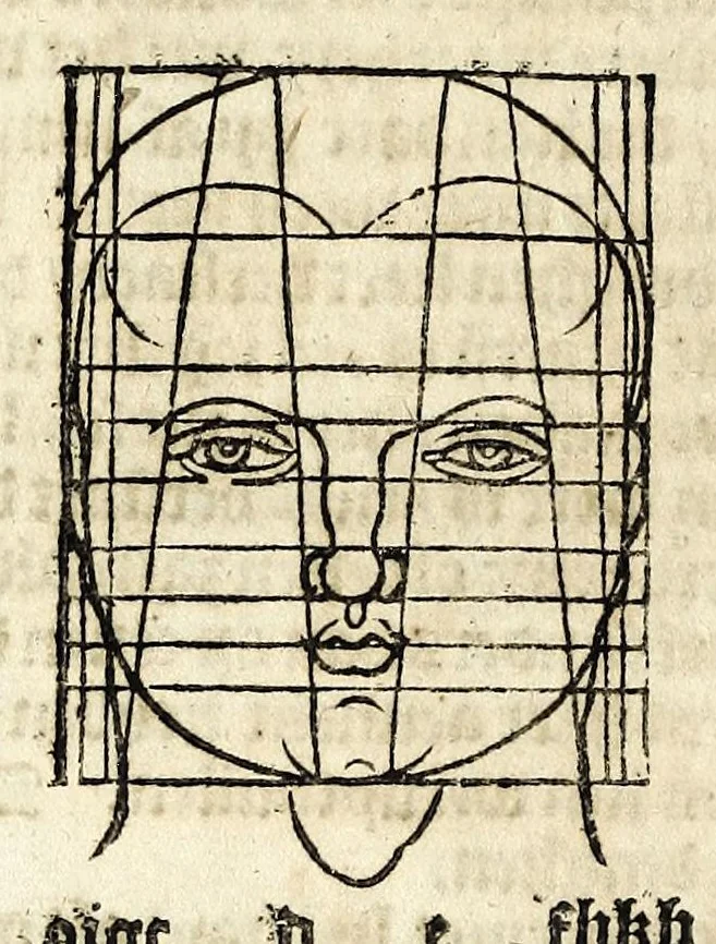 An illustration from Beschryvinghe van Albrecht Durer van de menschelijcke proportion : begrepen in vier onderscheyden boecken, zeer nut ende profijtelijck voor alle lief-hebbers defer konste : in't latijn ende hooghduytsch, tot Nurenbergh ghedruct, tot koste van syne nae-ghelaten weduvve, in't iaer ons Heeren 1527 : ende nu in onse Nederlandtsche sprake over-gheset, tot dienste der ghener die de konste beminnen, ende de latijnsche ofte hooghduytsche sprake niet en cerstaen, 1622, leaf 198