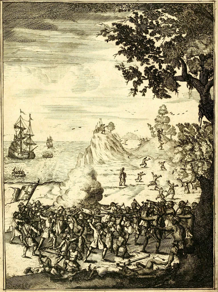 An illustration from Beschryving van Louisania, nieuwelijks ontdekt ten zuidwesten van Niew-Vrankryk, door order van den Koning, 1688, leaf 53
