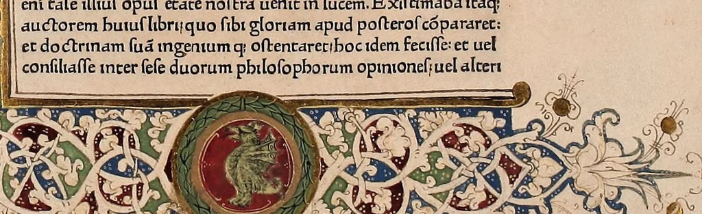 An illustration from Bessarionis Cardinalis Sabini & Patriarche Consta[n]tinopolitani capitula libri p[ri]mi aduersus calu[m]niatore[m] Plato[n]is incipiu[n]t feliciter, leaf 35