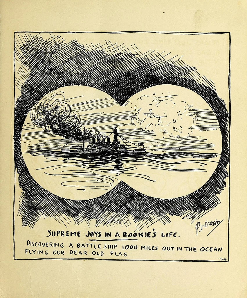 An illustration from Between shots, 1919, leaf 25