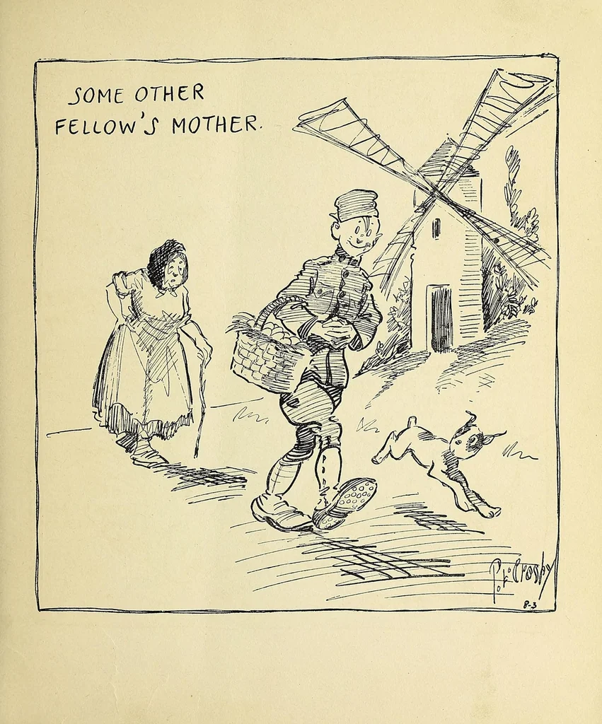 An illustration from Between shots, 1919, leaf 31