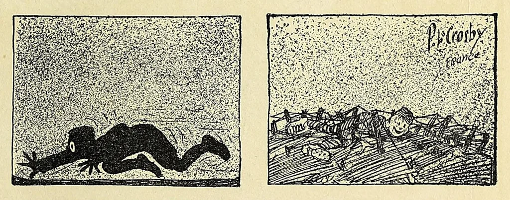 An illustration from Between shots, 1919, leaf 81