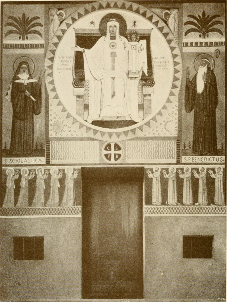 An illustration from Beuroner Kunst; eine Ausdrucksform der christlichen Mystik, 1921, leaf 147