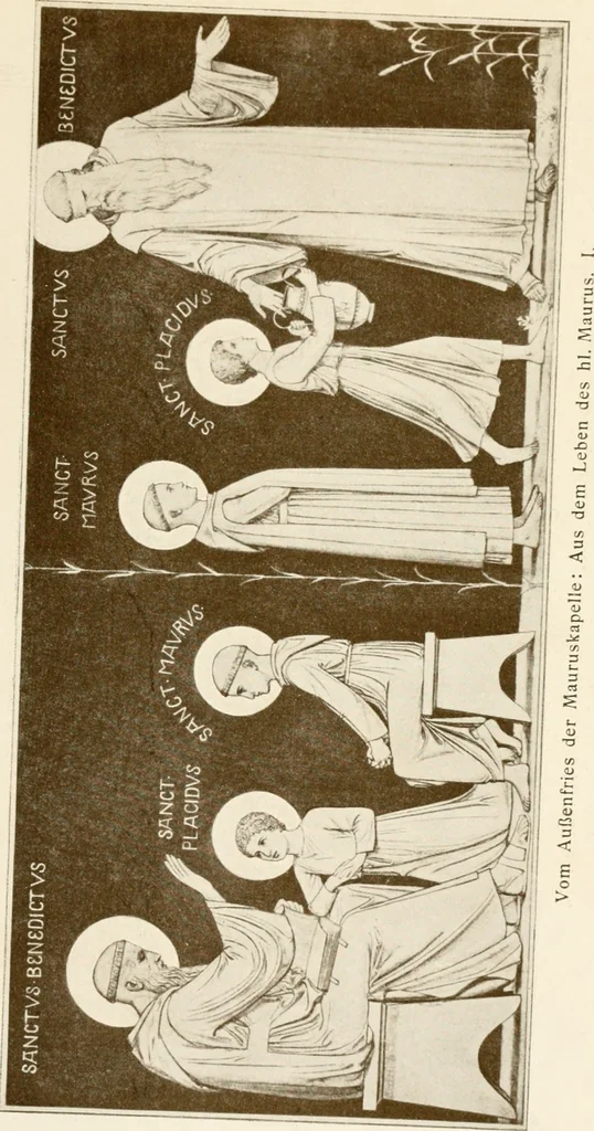An illustration from Beuroner Kunst; eine Ausdrucksform der christlichen Mystik, 1921, leaf 148