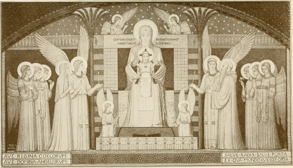 An illustration from Beuroner Kunst; eine Ausdrucksform der christlichen Mystik, 1921, leaf 152