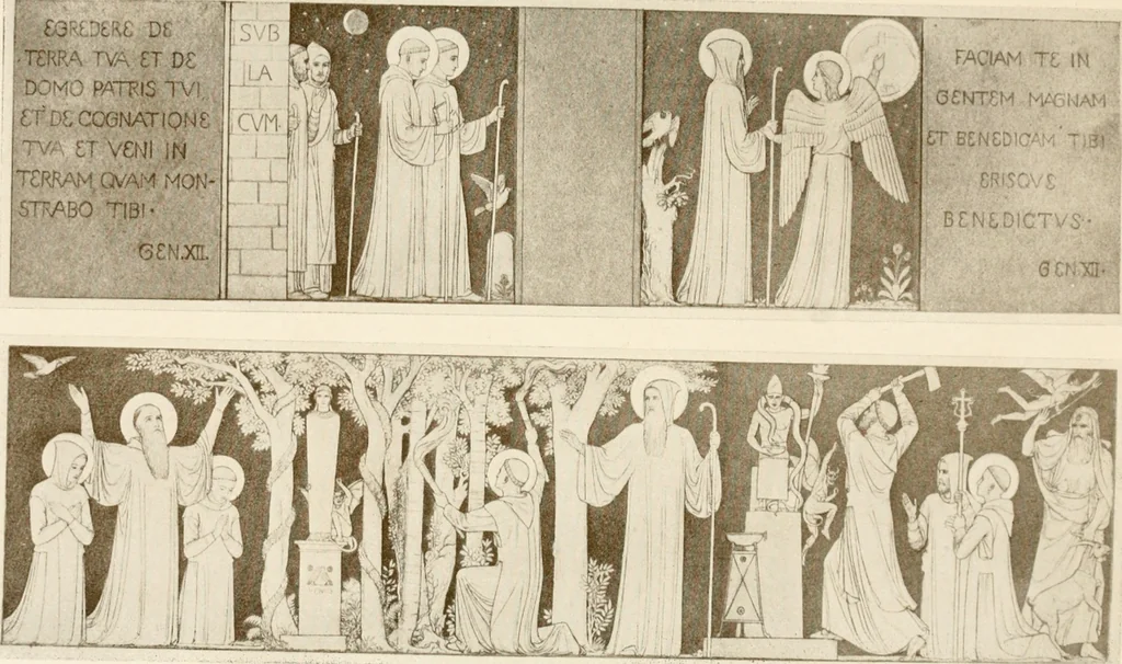 An illustration from Beuroner Kunst; eine Ausdrucksform der christlichen Mystik, 1921, leaf 154