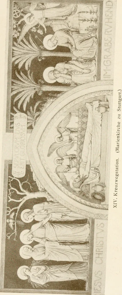 An illustration from Beuroner Kunst; eine Ausdrucksform der christlichen Mystik, 1921, leaf 160