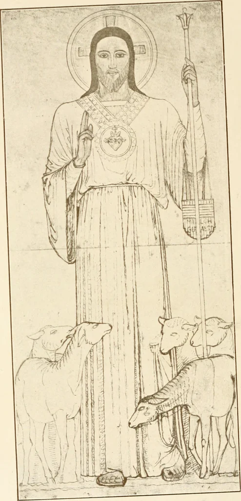 An illustration from Beuroner Kunst; eine Ausdrucksform der christlichen Mystik, 1921, leaf 161