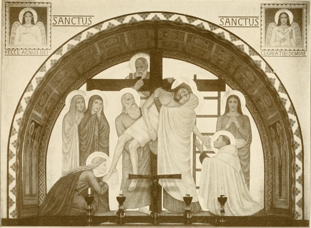 An illustration from Beuroner Kunst; eine Ausdrucksform der christlichen Mystik, 1921, leaf 163
