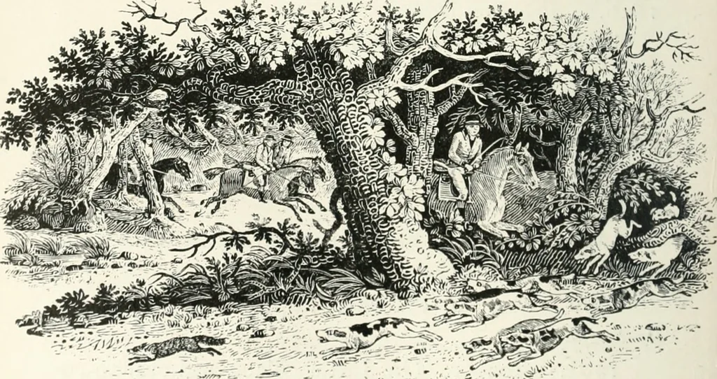 An illustration from The Bewick collector. A descriptive catalogue of the works of Thomas and John Bewick; including cuts, in various states, for books and pamphlets, private gentlemen, public companies, exhibitions, races, newspapers, shop cards, invoice heads, bar bills, coal certificates, broadsides, and other miscellaneous purposes, and wood blocks. With an appendix of portraits, autographs, works of pupils, &c. &c. The whole described from the originals contained in the largest and most perfect collection ever formed, and illustrated with a hundred and twelve cuts, 1866, leaf 289