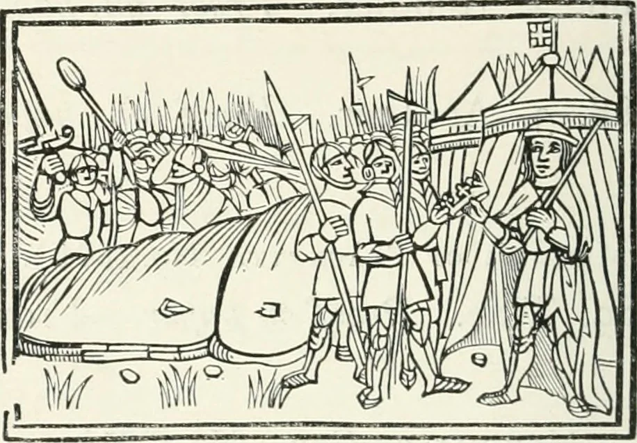 An illustration from The Bewick collector. A descriptive catalogue of the works of Thomas and John Bewick; including cuts, in various states, for books and pamphlets, private gentlemen, public companies, exhibitions, races, newspapers, shop cards, invoice heads, bar bills, coal certificates, broadsides, and other miscellaneous purposes, and wood blocks. With an appendix of portraits, autographs, works of pupils, &c. &c. The whole described from the originals contained in the largest and most perfect collection ever formed, and illustrated with a hundred and twelve cuts, 1866, leaf 311