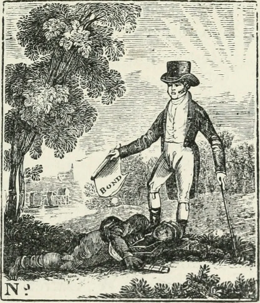 An illustration from The Bewick collector. A descriptive catalogue of the works of Thomas and John Bewick; including cuts, in various states, for books and pamphlets, private gentlemen, public companies, exhibitions, races, newspapers, shop cards, invoice heads, bar bills, coal certificates, broadsides, and other miscellaneous purposes, and wood blocks. With an appendix of portraits, autographs, works of pupils, &c. &c. The whole described from the originals contained in the largest and most perfect collection ever formed, and illustrated with a hundred and twelve cuts, 1866, leaf 366