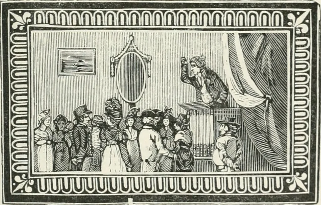 An illustration from The Bewick collector. A descriptive catalogue of the works of Thomas and John Bewick; including cuts, in various states, for books and pamphlets, private gentlemen, public companies, exhibitions, races, newspapers, shop cards, invoice heads, bar bills, coal certificates, broadsides, and other miscellaneous purposes, and wood blocks. With an appendix of portraits, autographs, works of pupils, &c. &c. The whole described from the originals contained in the largest and most perfect collection ever formed, and illustrated with a hundred and twelve cuts, 1866, leaf 398