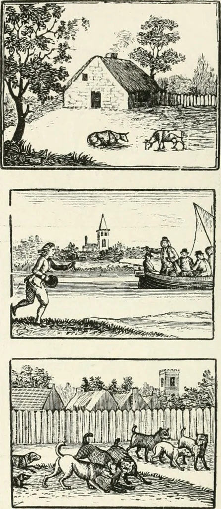 An illustration from The Bewick collector. A descriptive catalogue of the works of Thomas and John Bewick; including cuts, in various states, for books and pamphlets, private gentlemen, public companies, exhibitions, races, newspapers, shop cards, invoice heads, bar bills, coal certificates, broadsides, and other miscellaneous purposes, and wood blocks. With an appendix of portraits, autographs, works of pupils, &c. &c. The whole described from the originals contained in the largest and most perfect collection ever formed, and illustrated with a hundred and twelve cuts, 1866, leaf 535