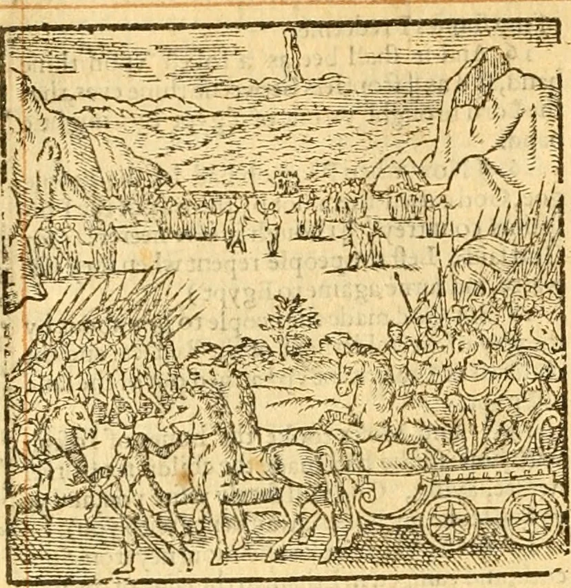 An illustration from The Bible : that is the Holy Scriptures conteined in the Old and New Testament ; translated according to the Ebrew and Greeke, and conferred with the best translations in divers languages .., 1615, leaf 101