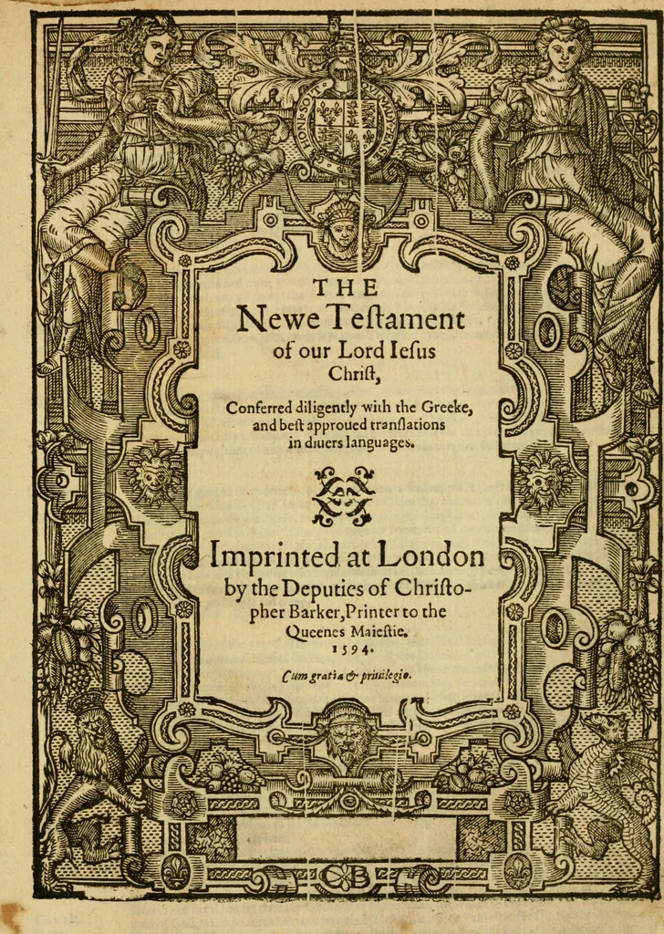 An illustration from The Bible : translated according to the Ebrew and Greeke, and conferred with the best translations in divers languages .., 1594, leaf 864