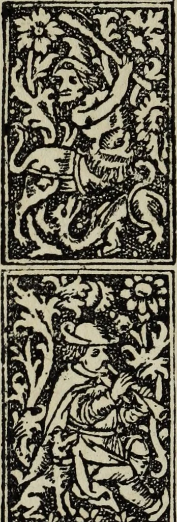 An illustration from Biblia pauperum, conteynynge thirty and eight wodecuttes illustrating the liif, parablis, and miraclis offe oure blessid Lord & Saviour Jhesus Crist, with the proper descrypciouns therof extracted fro the originall texte offe Iohn Wiclif.., 1885, leaf 137