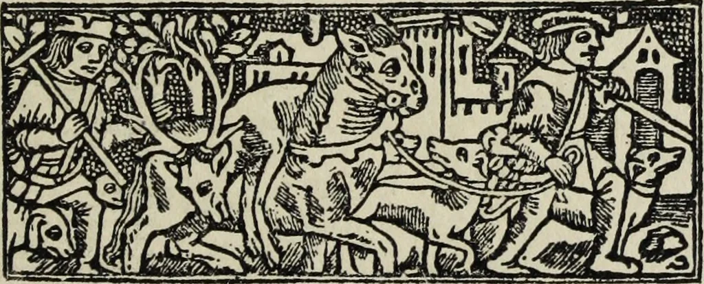 An illustration from Biblia pauperum, conteynynge thirty and eight wodecuttes illustrating the liif, parablis, and miraclis offe oure blessid Lord & Saviour Jhesus Crist, with the proper descrypciouns therof extracted fro the originall texte offe Iohn Wiclif.., 1885, leaf 160