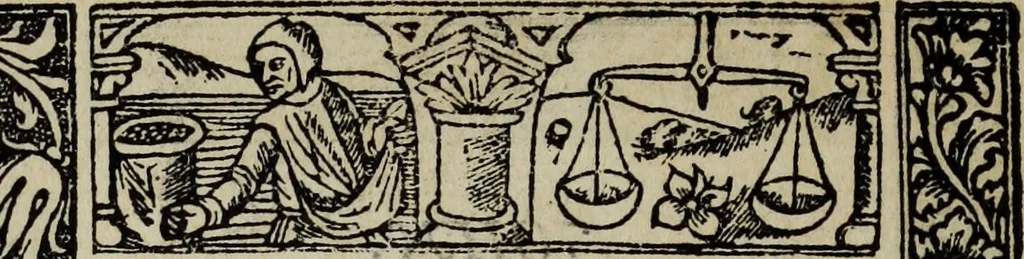 An illustration from Biblia pauperum, conteynynge thirty and eight wodecuttes illustrating the liif, parablis, and miraclis offe oure blessid Lord & Saviour Jhesus Crist, with the proper descrypciouns therof extracted fro the originall texte offe Iohn Wiclif.., 1885, leaf 161