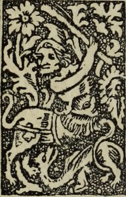 An illustration from Biblia pauperum, conteynynge thirty and eight wodecuttes illustrating the liif, parablis, and miraclis offe oure blessid Lord & Saviour Jhesus Crist, with the proper descrypciouns therof extracted fro the originall texte offe Iohn Wiclif.., 1885, leaf 17