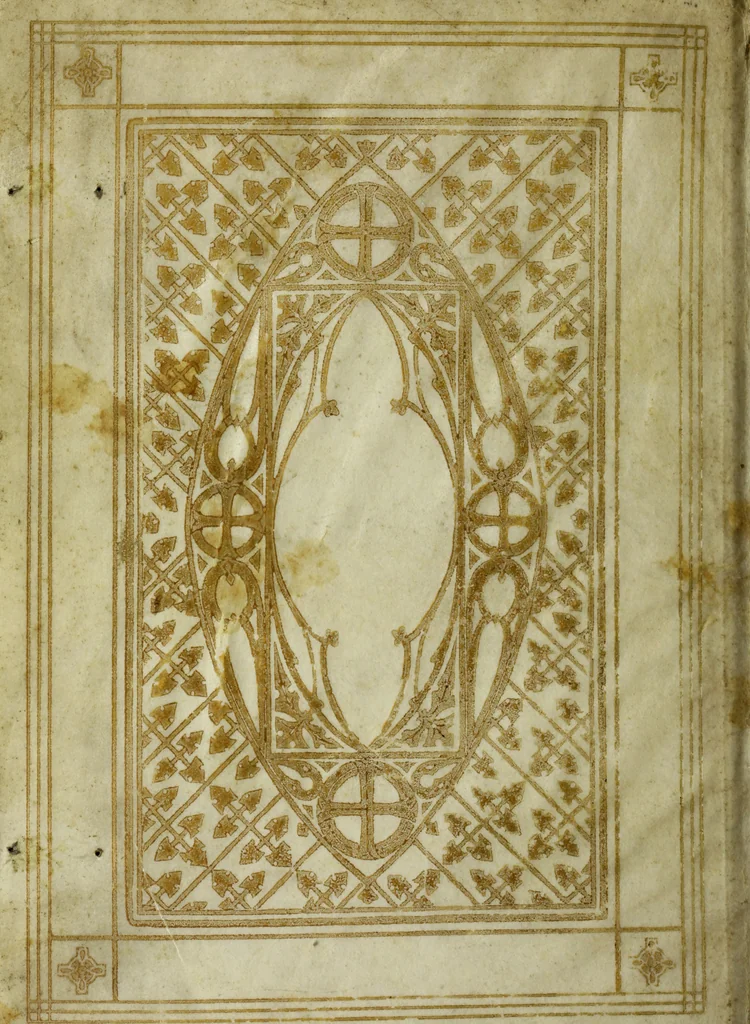 An illustration from Biblia pauperum, conteynynge thirty and eight wodecuttes illustrating the liif, parablis, and miraclis offe oure blessid Lord & Saviour Jhesus Crist, with the proper descrypciouns therof extracted fro the originall texte offe Iohn Wiclif.., 1885, leaf 171