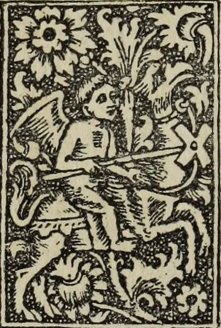 An illustration from Biblia pauperum, conteynynge thirty and eight wodecuttes illustrating the liif, parablis, and miraclis offe oure blessid Lord & Saviour Jhesus Crist, with the proper descrypciouns therof extracted fro the originall texte offe Iohn Wiclif.., 1885, leaf 29