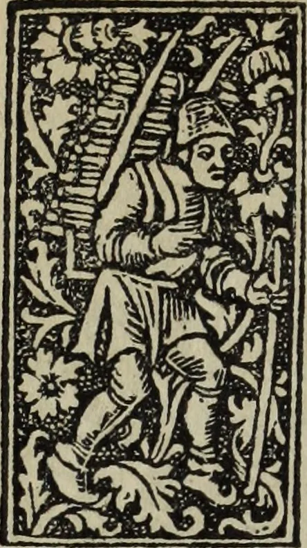 An illustration from Biblia pauperum, conteynynge thirty and eight wodecuttes illustrating the liif, parablis, and miraclis offe oure blessid Lord & Saviour Jhesus Crist, with the proper descrypciouns therof extracted fro the originall texte offe Iohn Wiclif.., 1885, leaf 49