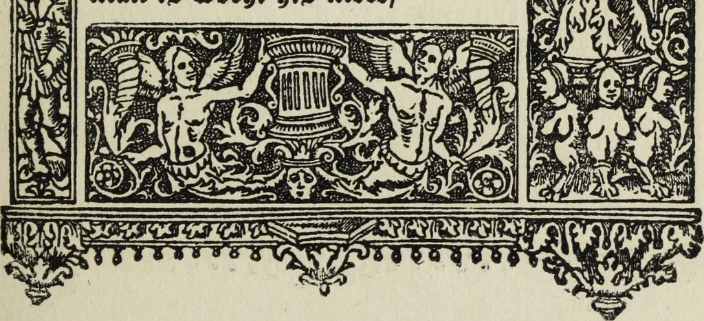 An illustration from Biblia pauperum, conteynynge thirty and eight wodecuttes illustrating the liif, parablis, and miraclis offe oure blessid Lord & Saviour Jhesus Crist, with the proper descrypciouns therof extracted fro the originall texte offe Iohn Wiclif.., 1885, leaf 56