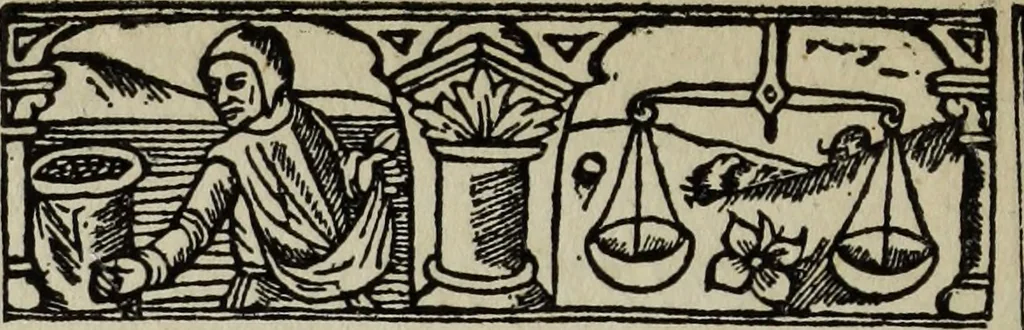 An illustration from Biblia pauperum, conteynynge thirty and eight wodecuttes illustrating the liif, parablis, and miraclis offe oure blessid Lord & Saviour Jhesus Crist, with the proper descrypciouns therof extracted fro the originall texte offe Iohn Wiclif.., 1885, leaf 57
