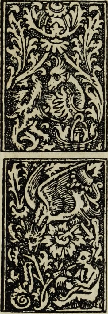 An illustration from Biblia pauperum, conteynynge thirty and eight wodecuttes illustrating the liif, parablis, and miraclis offe oure blessid Lord & Saviour Jhesus Crist, with the proper descrypciouns therof extracted fro the originall texte offe Iohn Wiclif.., 1885, leaf 73