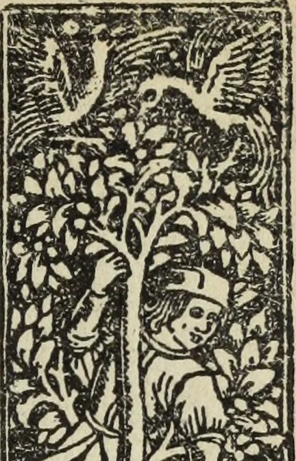 An illustration from Biblia pauperum, conteynynge thirty and eight wodecuttes illustrating the liif, parablis, and miraclis offe oure blessid Lord & Saviour Jhesus Crist, with the proper descrypciouns therof extracted fro the originall texte offe Iohn Wiclif.., 1885, leaf 84