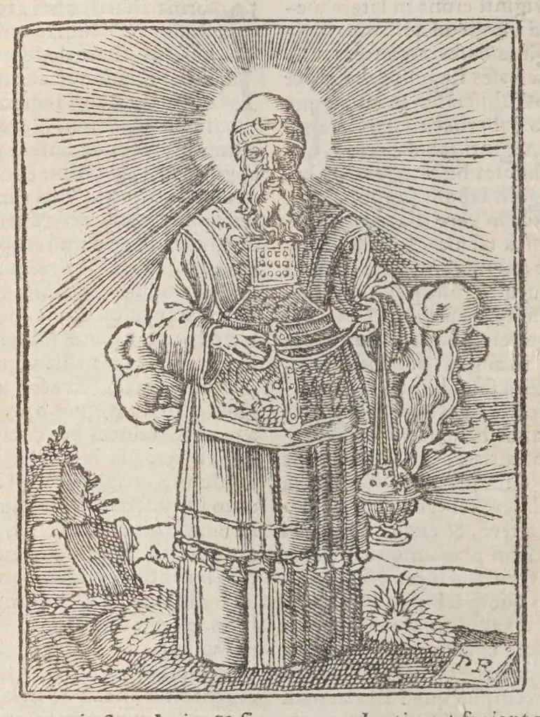An illustration from Biblia pictvris illvstrata : breves in eadem annotationes, ex doctiss. interpretationibus, & Hebraeorum commentariis : interpretatio nominum Hebraicorum : index epistolarum & euangeliorum totius anni., 1540, leaf 100