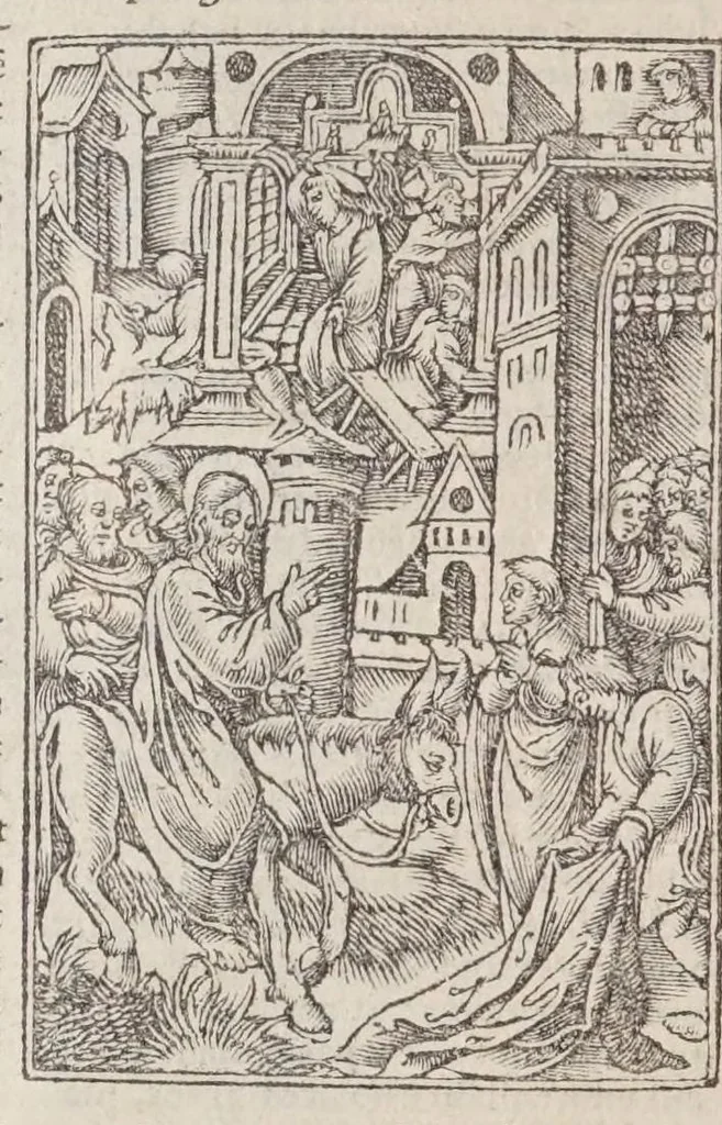 An illustration from Biblia pictvris illvstrata : breves in eadem annotationes, ex doctiss. interpretationibus, & Hebraeorum commentariis : interpretatio nominum Hebraicorum : index epistolarum & euangeliorum totius anni., 1540, leaf 1008