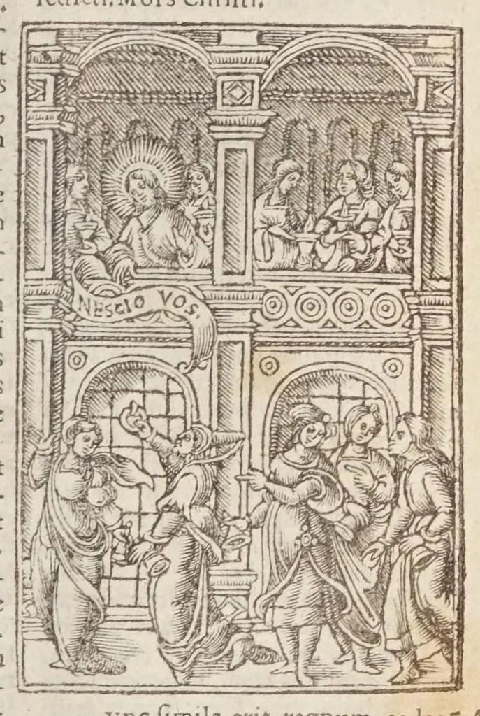 An illustration from Biblia pictvris illvstrata : breves in eadem annotationes, ex doctiss. interpretationibus, & Hebraeorum commentariis : interpretatio nominum Hebraicorum : index epistolarum & euangeliorum totius anni., 1540, leaf 1013