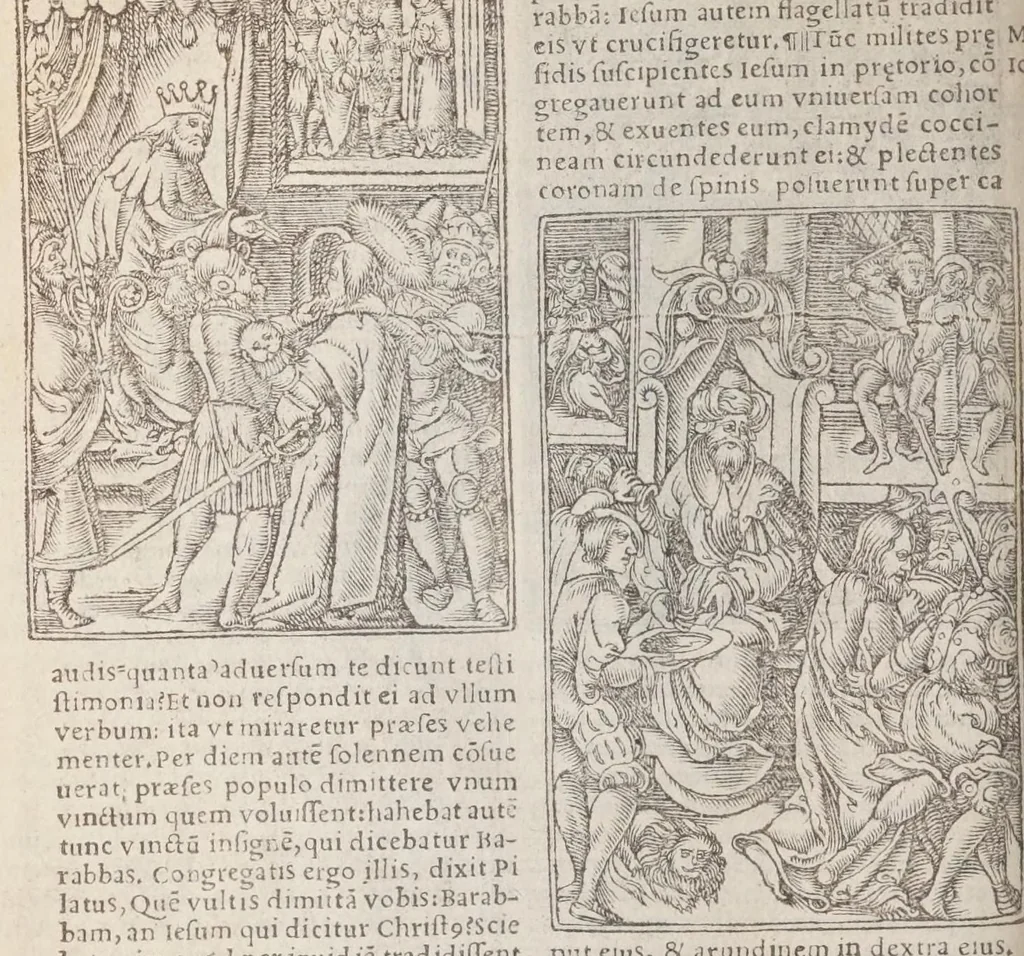 An illustration from Biblia pictvris illvstrata : breves in eadem annotationes, ex doctiss. interpretationibus, & Hebraeorum commentariis : interpretatio nominum Hebraicorum : index epistolarum & euangeliorum totius anni., 1540, leaf 1018