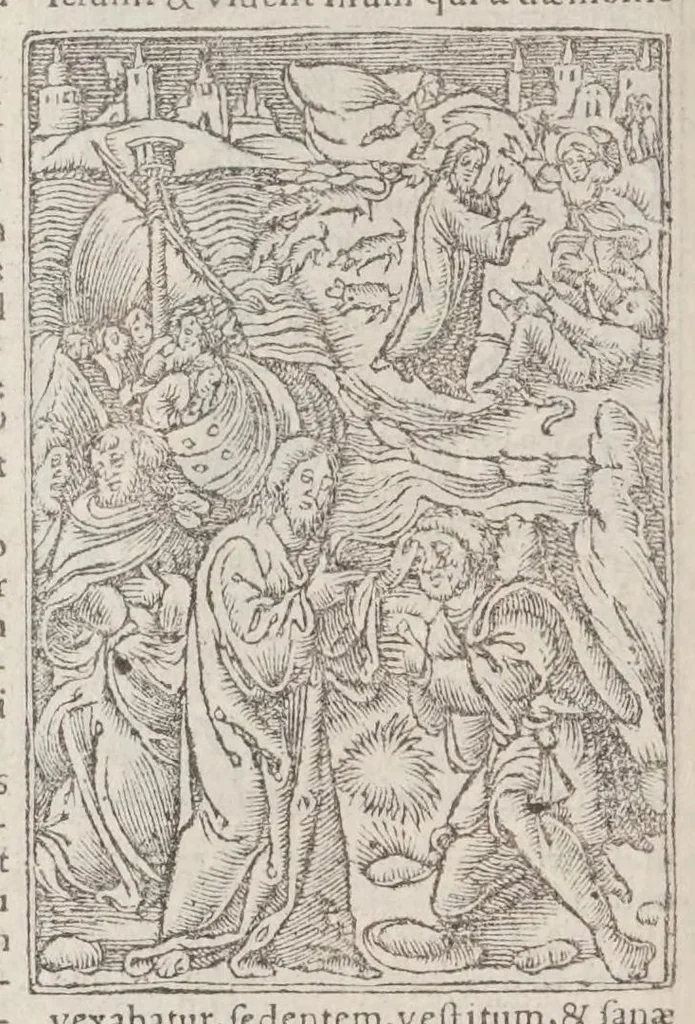 An illustration from Biblia pictvris illvstrata : breves in eadem annotationes, ex doctiss. interpretationibus, & Hebraeorum commentariis : interpretatio nominum Hebraicorum : index epistolarum & euangeliorum totius anni., 1540, leaf 1026