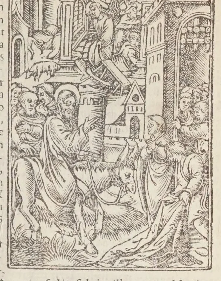 An illustration from Biblia pictvris illvstrata : breves in eadem annotationes, ex doctiss. interpretationibus, & Hebraeorum commentariis : interpretatio nominum Hebraicorum : index epistolarum & euangeliorum totius anni., 1540, leaf 1035