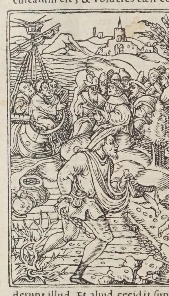 An illustration from Biblia pictvris illvstrata : breves in eadem annotationes, ex doctiss. interpretationibus, & Hebraeorum commentariis : interpretatio nominum Hebraicorum : index epistolarum & euangeliorum totius anni., 1540, leaf 1056